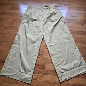 Loft - Wide-Leg Tan Pants